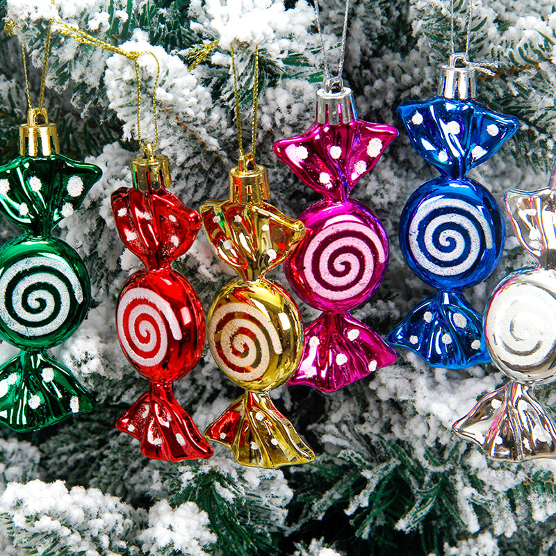 9cm6pcs/box Christmas tree decorative pendants, Christmas gifts