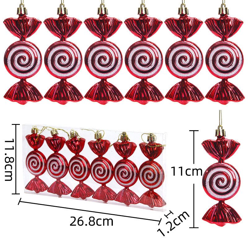11cm 6pcs/box Christmas Tree decoration Ornament Plastic Hanging