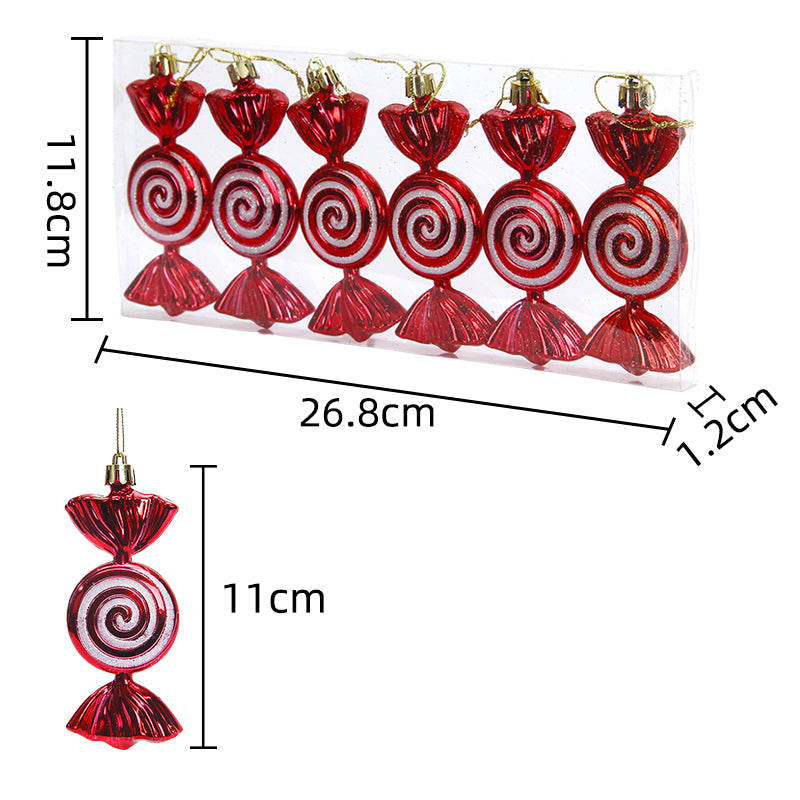 11cm 6pcs/box Christmas Tree decoration Ornament Plastic Hanging