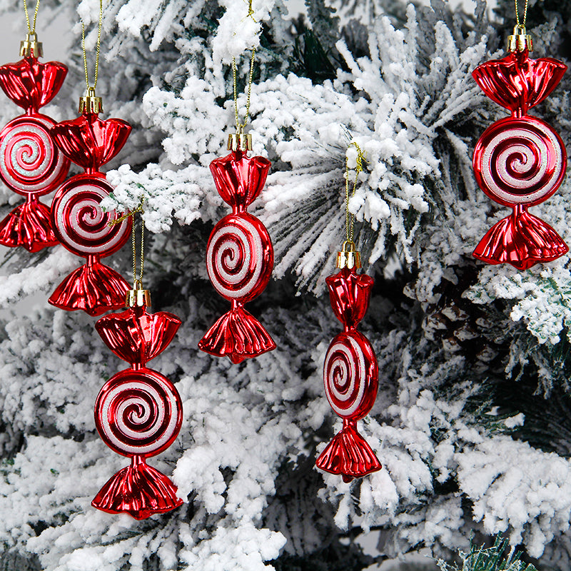 11cm 6pcs/box Christmas Tree decoration Ornament Plastic Hanging