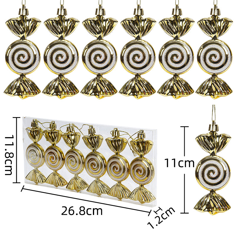 11cm 6pcs/box Christmas Tree decoration Ornament Plastic Hanging