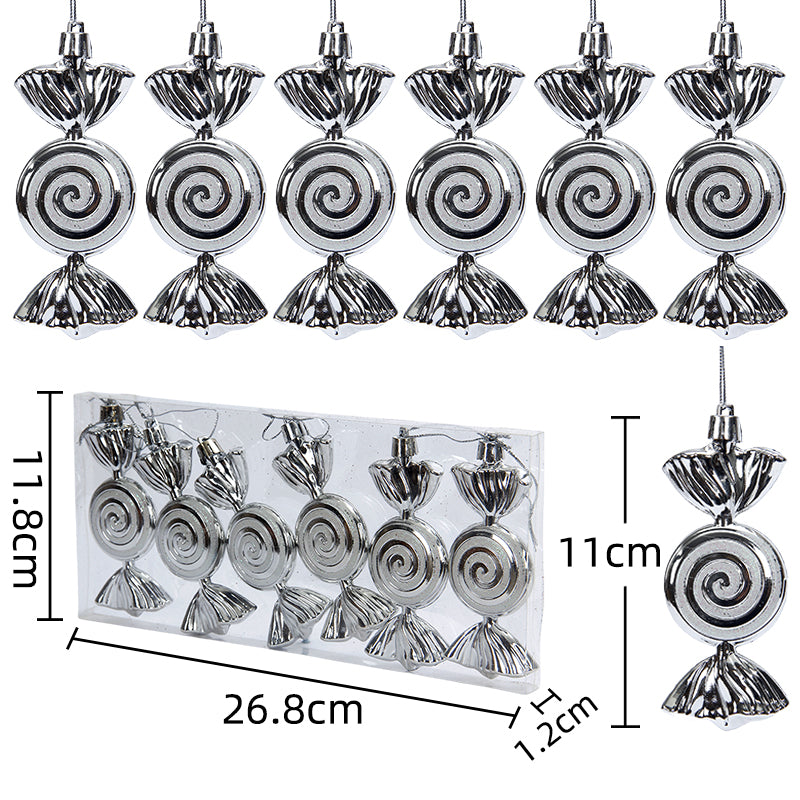 11cm 6pcs/box Christmas Tree decoration Ornament Plastic Hanging