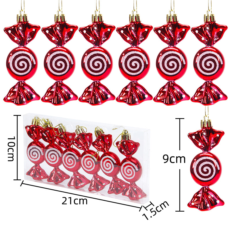 9cm6pcs/box Christmas tree decorative pendants, Christmas gifts
