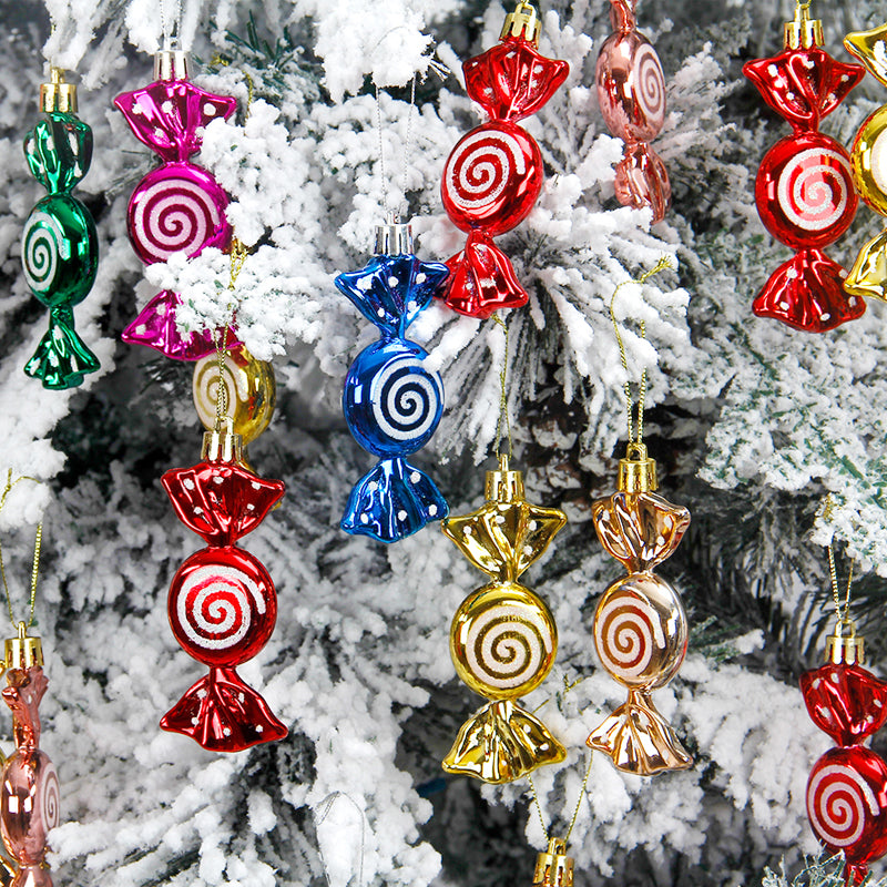 9cm6pcs/box Christmas tree decorative pendants, Christmas gifts