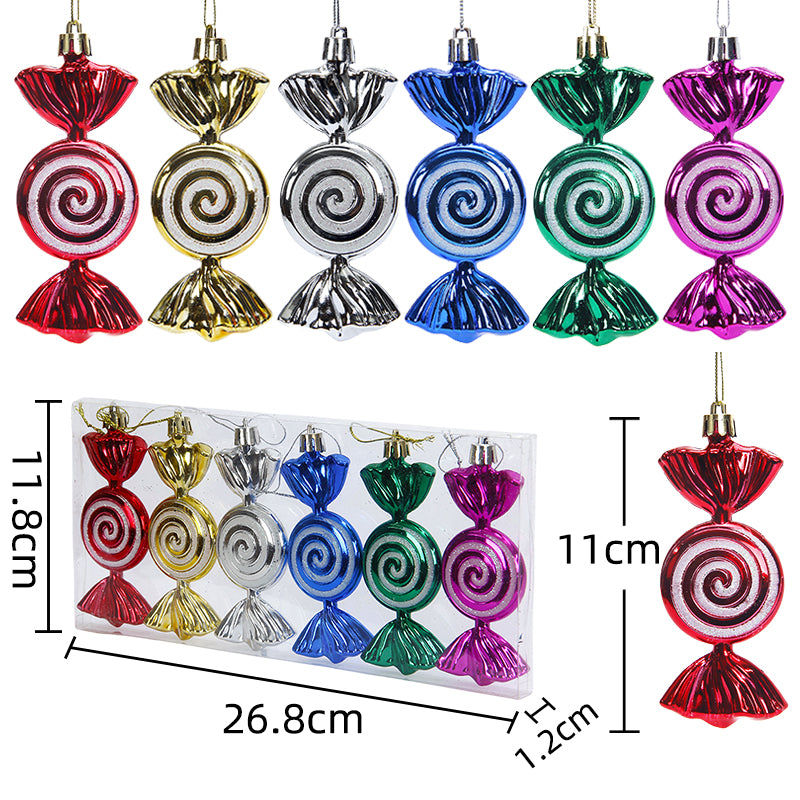 11cm 6pcs/box Christmas Tree decoration Ornament Plastic Hanging