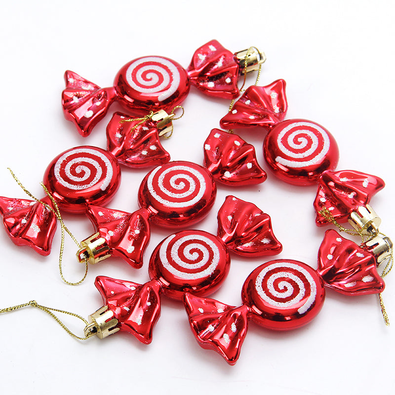9cm6pcs/box Christmas tree decorative pendants, Christmas gifts